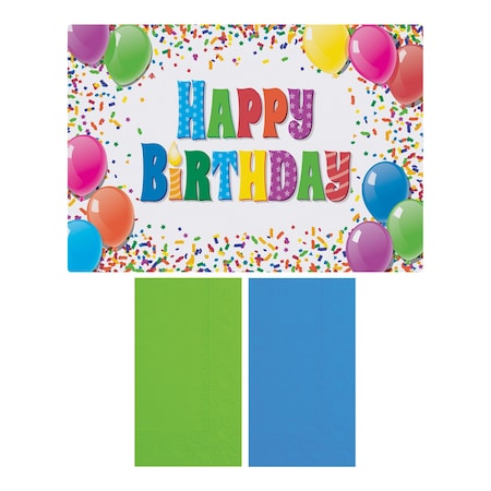 Hoffmaster Happy Birthday Placemat and Napkin Combo Pack PK 500 PK 856784